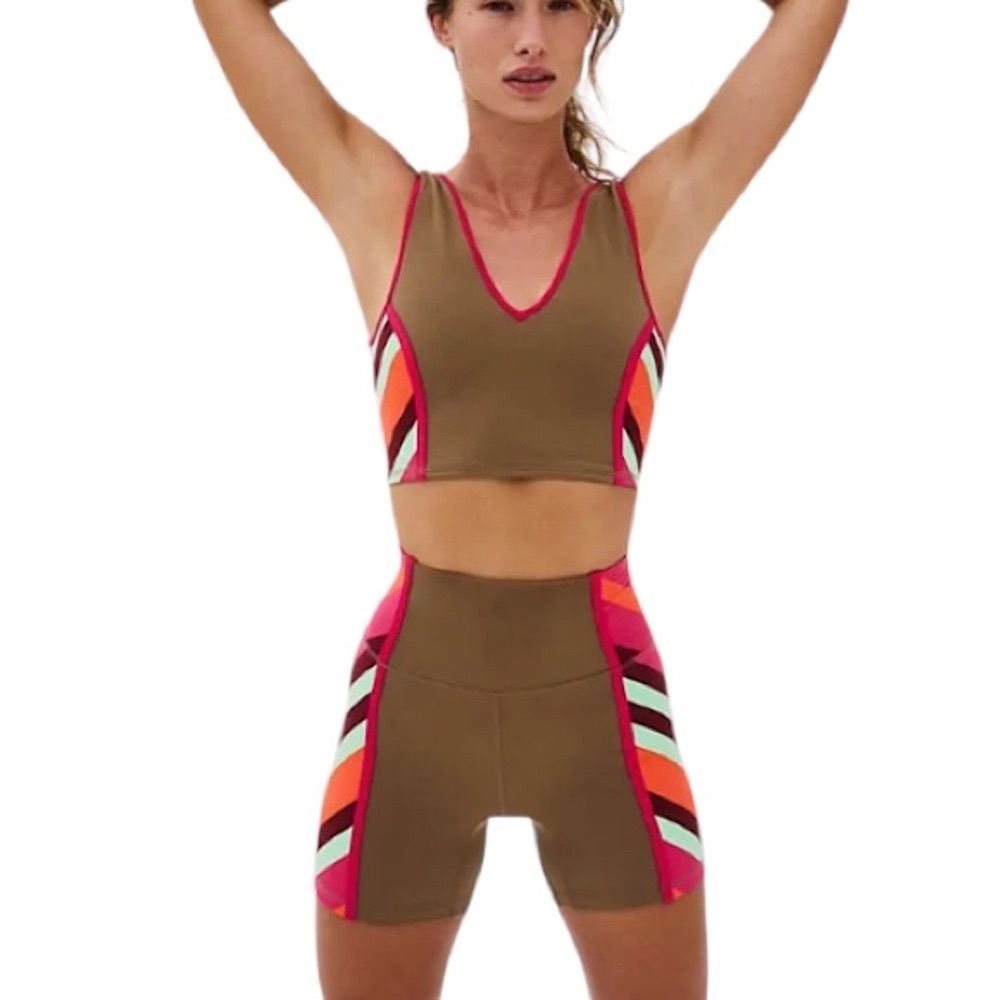 Free People Never Better Color Block Cami Moonrock Combo